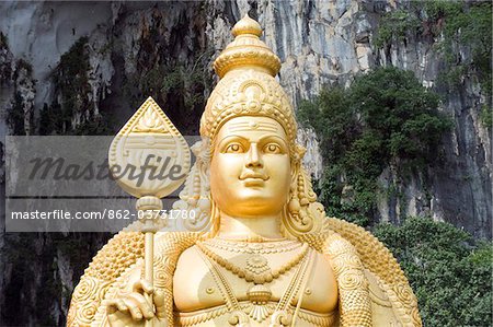 South East Asia, Malaysia, Kuala Lumpur, statue of Muruga, Lord Subramania, at Batu Caves
