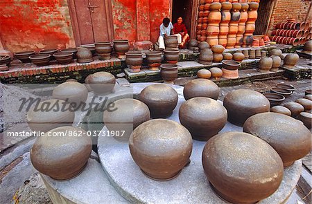 Die traditionelle Tontöpfe für Wasser und Getreide Lagerung, Thimi, Kathmandu-Tal, Nepal