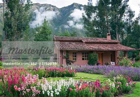 Peru. One of the villas at Urubamba Villas, a small up-market tourist establishment, close to Urubamba in the Sacred Valley.