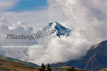 Peru, High above the Urubamba Valley, Mount Veronica. 18,600 ft, the highest in the range. In Quechua, Wakay Willca 'Sacred Tears .