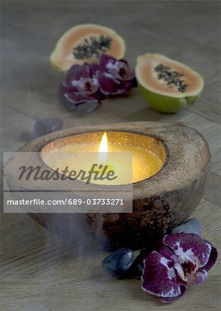 Burning scented candle