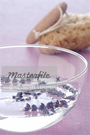 Bowl with lavender blossoms