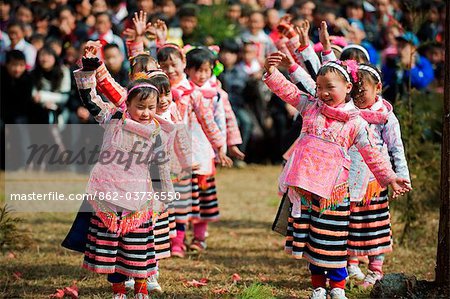 China, Guizhou Province, Sugao village, Long Horn Miao lunar new year festival