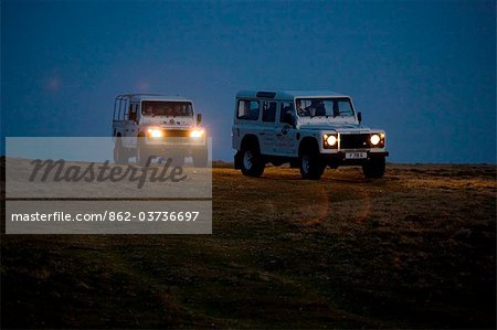 Falkland-Inseln. Land Rover Safari zu bluffen Bucht.