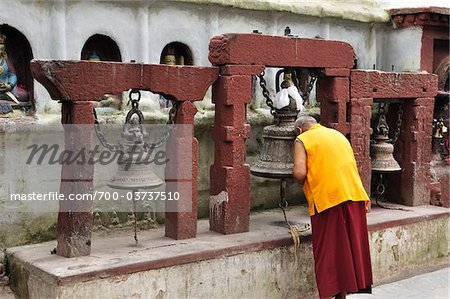 Praying Monk, Boudhanath, Bagmati Zone, Madhyamanchal, Nepal