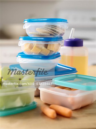 Lunch Foods in Reusable Containers