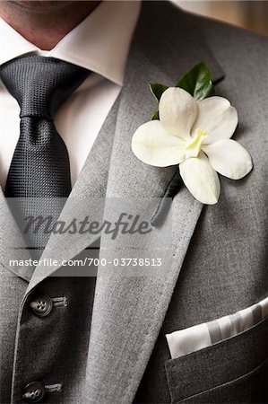 Close-Up of Boutonniere on Man's Suit Close-Up of Boutonniere on Man's Suit