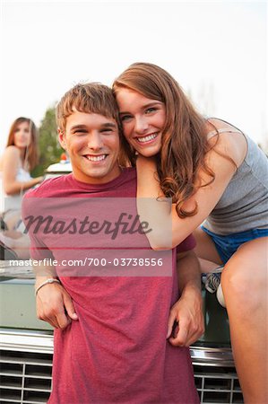 Teenagers Hanging Out at Drive-In Theatre
