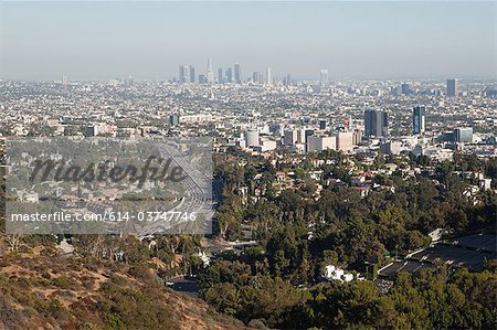 Hollywood Hills und Downtown LA, Los Angeles County, Kalifornien, USA