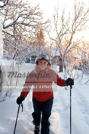 Portrait d'une skieuse.
