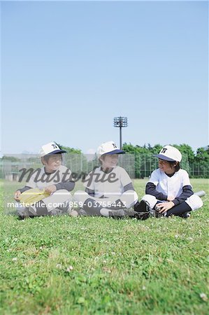 Baseball Friend Sitting In Playground
