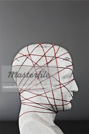 Phrenology Head Bound with Red String