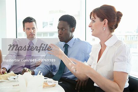 Discussion during business lunch