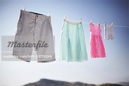 Corde à linge de famille