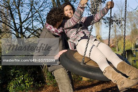 Couple on swing