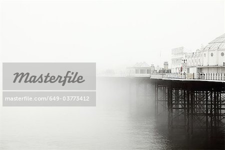 Brighton pier in the fog