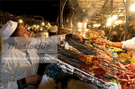 Cook Selling Food at Djemaa el Fna, Marrakech, Morocco