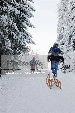 Winter sledding excursion