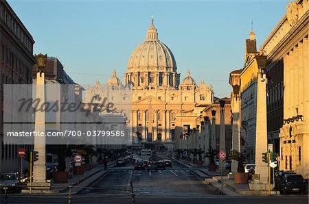 Via della Conciliazione and St Peter's Basilica, Vatican City, Rome, Italy