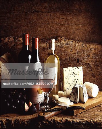 Cheeses and wines