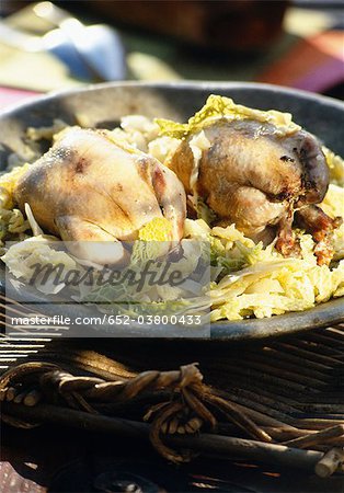 Roast young partridge with Embeurrée de chou