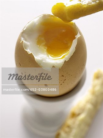 Soft-boiled egg and soldiers