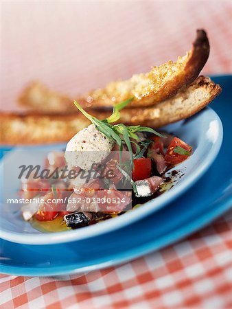 Finely cut fresh mackerels with tarragon