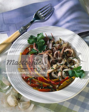 Calamaries with peppers