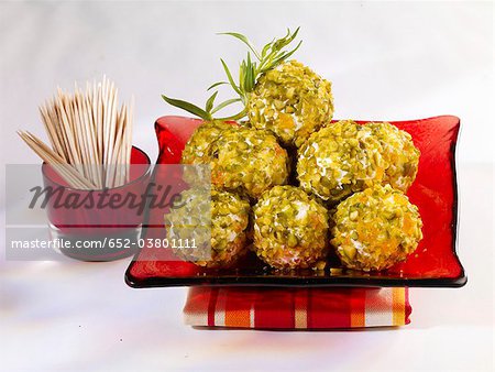 Goat's cheese,pistachio and apricot truffles