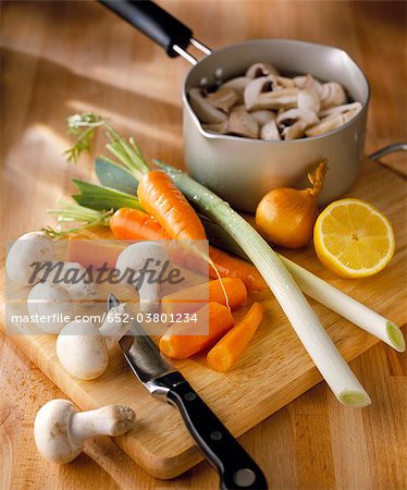 Preparing the vegetables