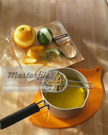 Making orange and lime zests