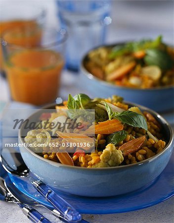 Wheat and vegetable salad