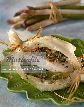 Cabillaud et asperges Papillote