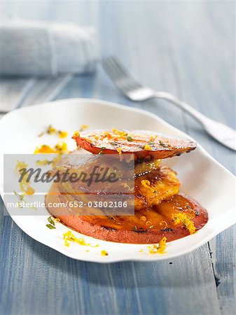 Roast pineapple and mango with cinnamon Roast pineapple and mango with cinnamon