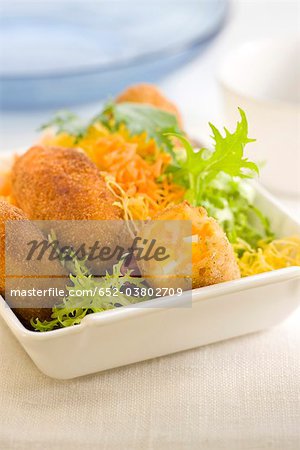 Carrot and egg croquettes