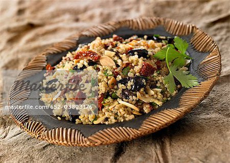 Quinoa with olives and dried tomatoes