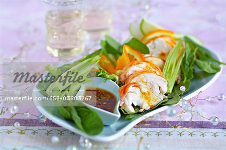 Spiny lobster salad with soya dressing