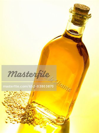 Bottle of sesame seed oil