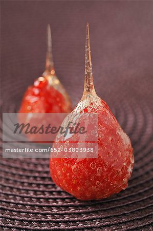 Fraises enrobées de caramel Fraises enrobées de caramel