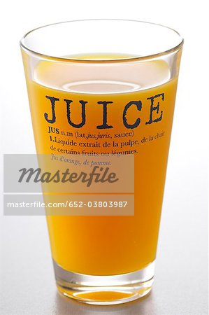 A glass of orange juice