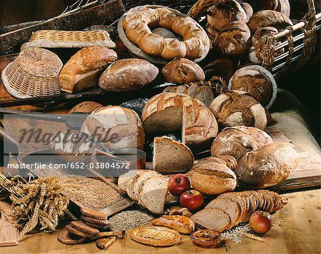 Assoted traditionnal bread loaves