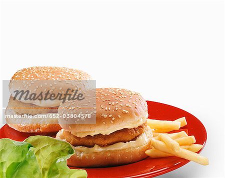 Hamburgers et frites français