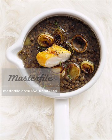 Lentil and haddock soup