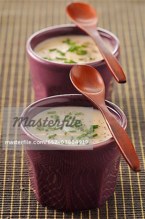 Cream of cauliflower soup with chives Cream of cauliflower soup with chives