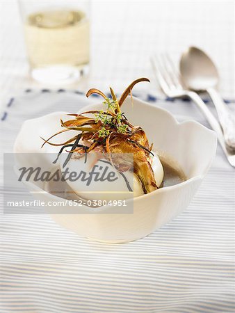 Soft-boiled egg with truffles and ceps Soft-boiled egg with truffles and ceps