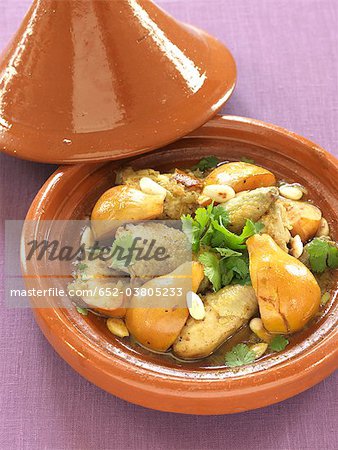 Chicken,quince and almond Tajine