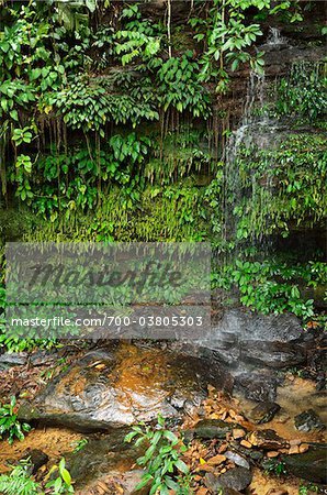 Wasserfall, Sarawak Kulturdorf, Santubong, Sarawak, Borneo, Malaysia