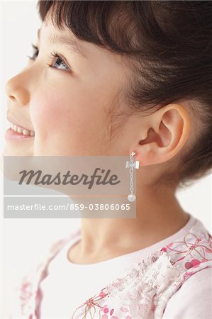 Side Face Of Beautiful Girl Wearing Earring