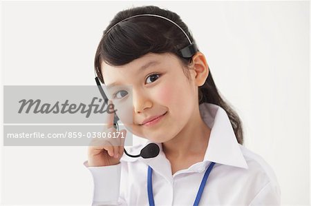 Happy Girl Wearing Headset