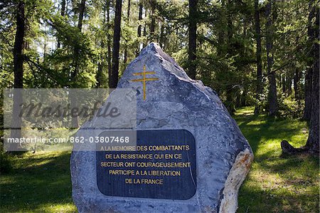 Gap Hautes-Alpes, France. Mémorial dans les Hautes Alpes à ceux qui ont perdu la vie en participant à la résistance française pendant la guerre mondiale deux.